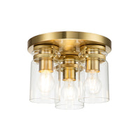 Kichler Brinley 3 Light Flush Mount Light in Brass