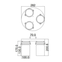 Elstead Brinley 3 Light Flush Mount Light Brushed Nickel