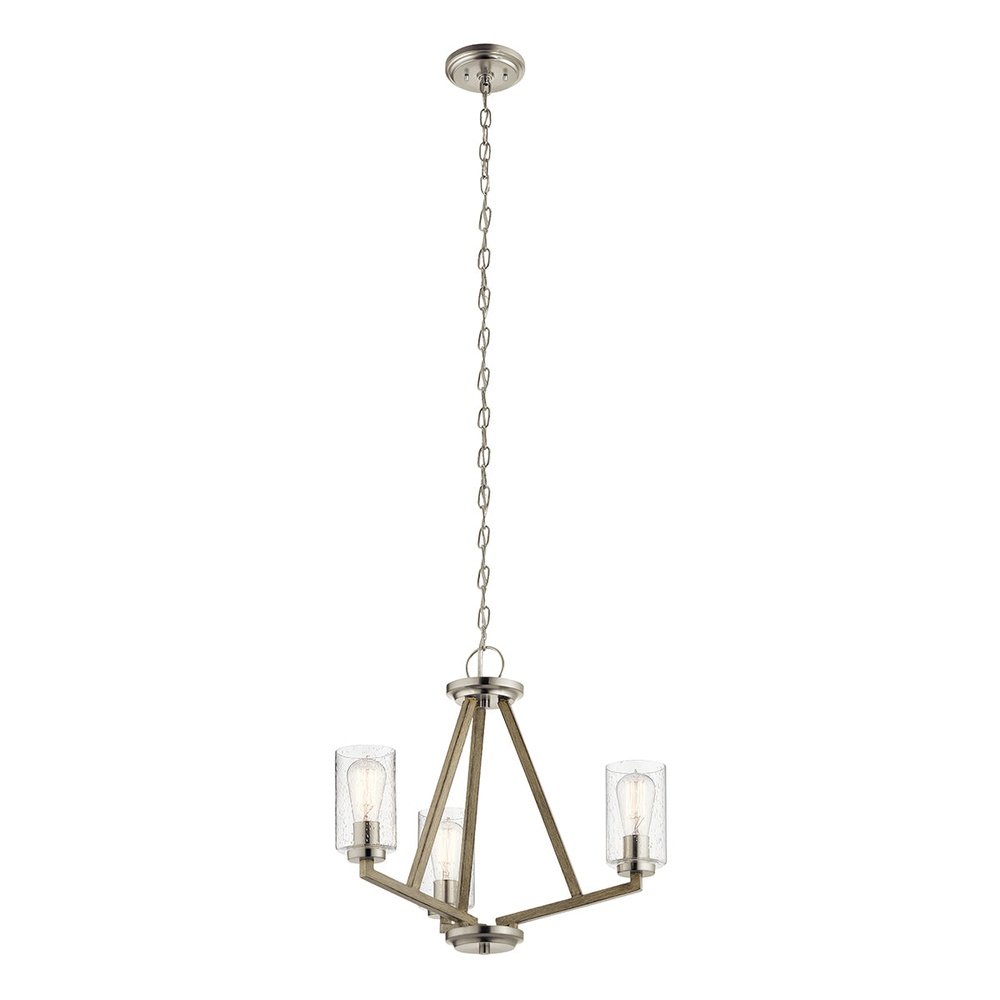 Kichler Deryn 3 Light Chandelier in Antique Grey