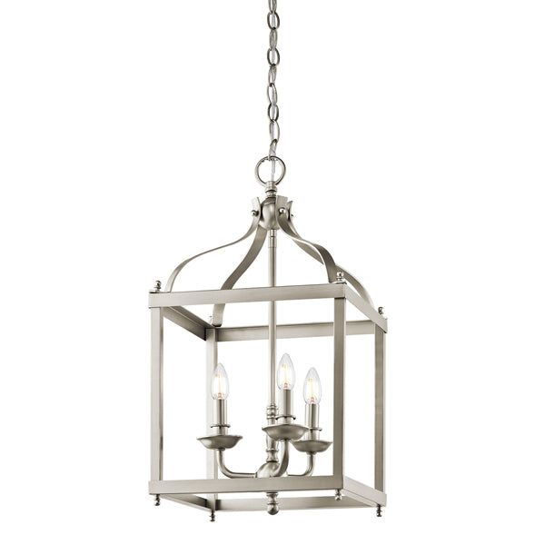 Larkin 3 Light Pendant Light - Brushed Nickel Elstead 1