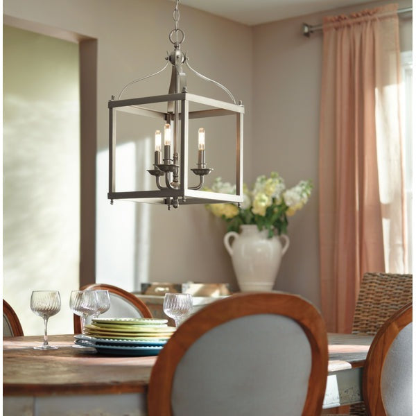 Larkin 3 Light Pendant Light - Brushed Nickel Elstead 2