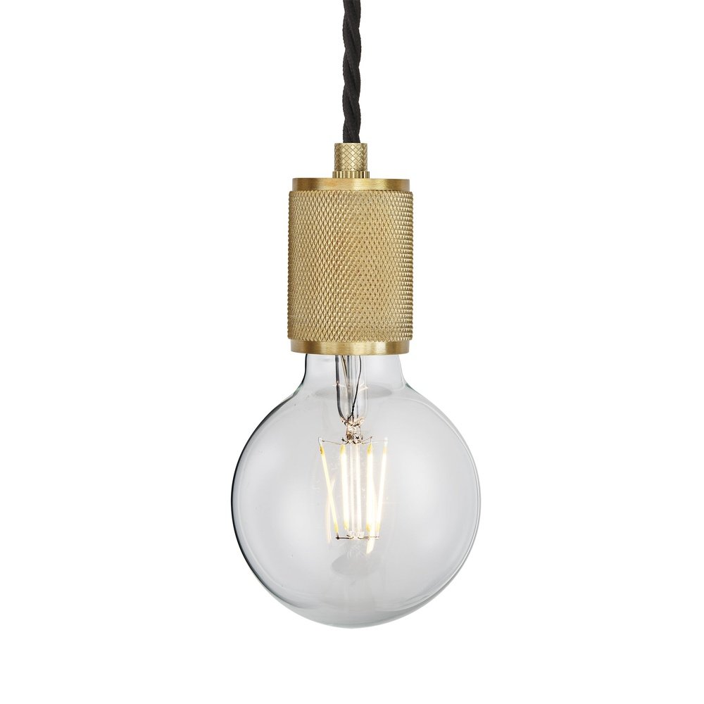 Industville Knurled Edison Pendant Light in Brass