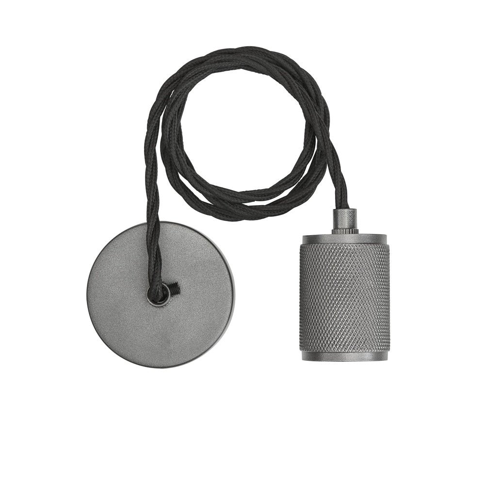 Industville Knurled Edison Pendant Light in Pewter