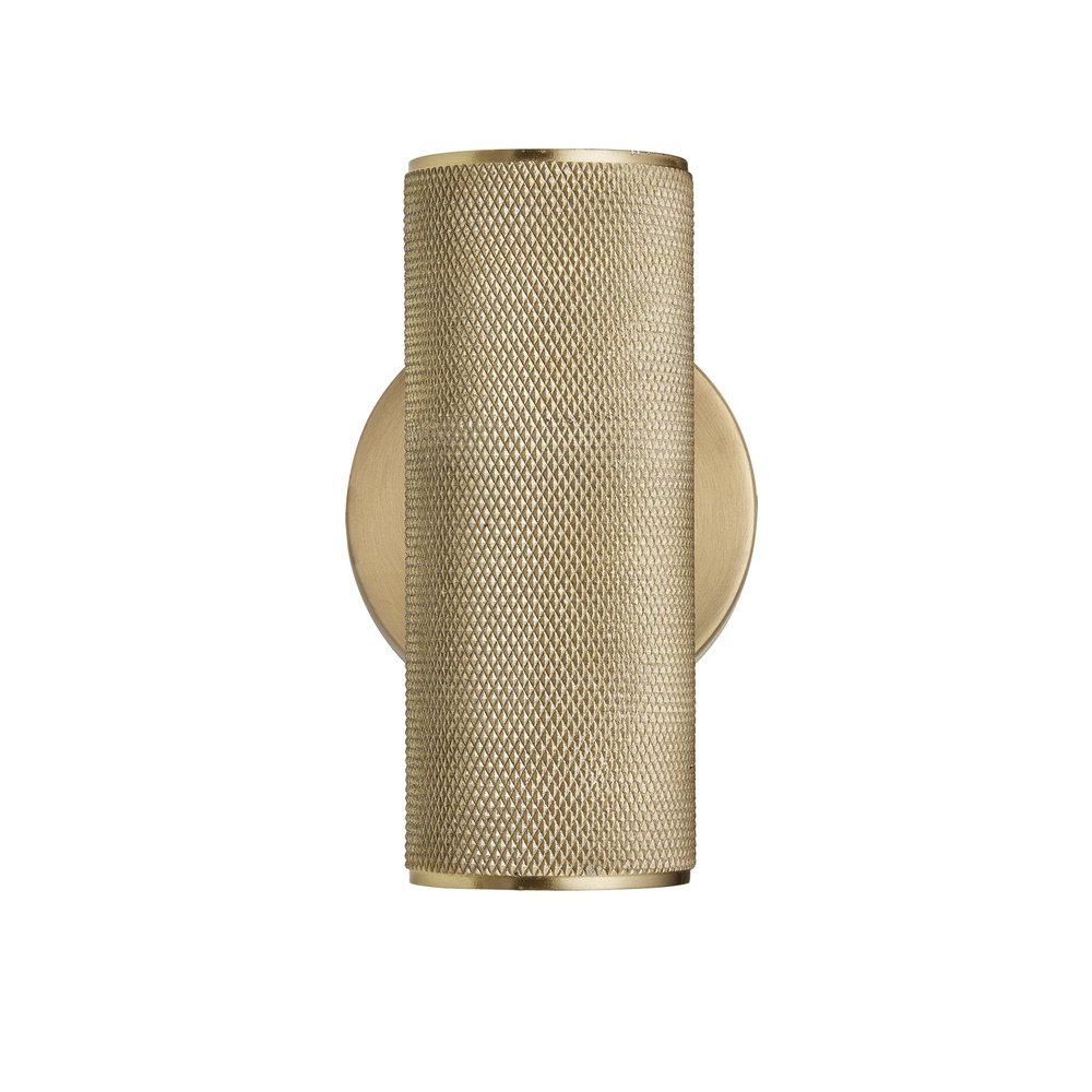 Industville Knurled Edison Double Wall Light in Brass