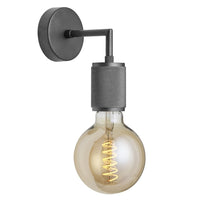 Industville Knurled Edison Wall Light in Pewter