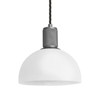 Industville Knurled Opal Glass Globe Pendant Light in White with Pewter Holder