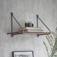 Garden Trading Small Kersoe Shelf with Bracket in Walnut