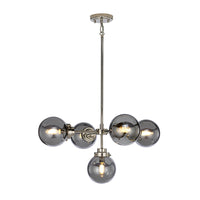 Elstead Kula 5 Light Chandelier Polished Nickel