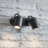 Garden Trading Bodnant Outdoor Double Wall Light in Carbon Aluminium