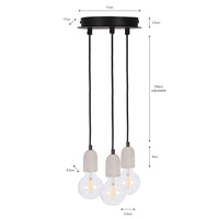 Garden Trading Carnaby 3 Light Concrete Pendant