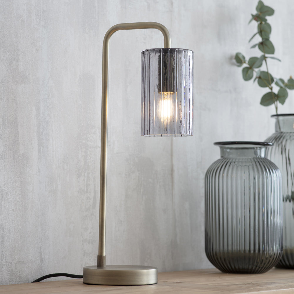 Garden Trading Clarendon Table Lamp in Smoked Glass