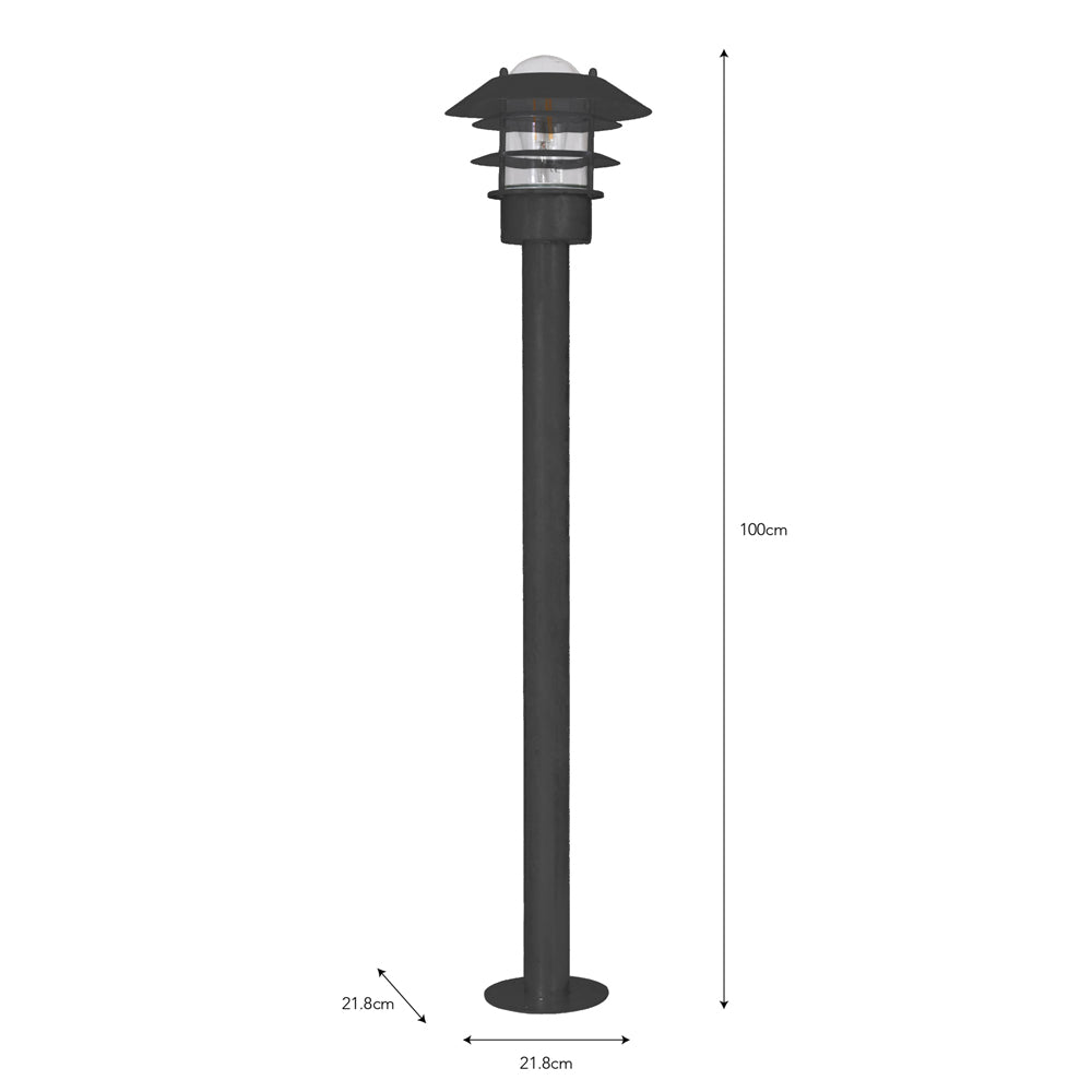 Garden Trading Strand Outdoor Post Lamp in Carbon