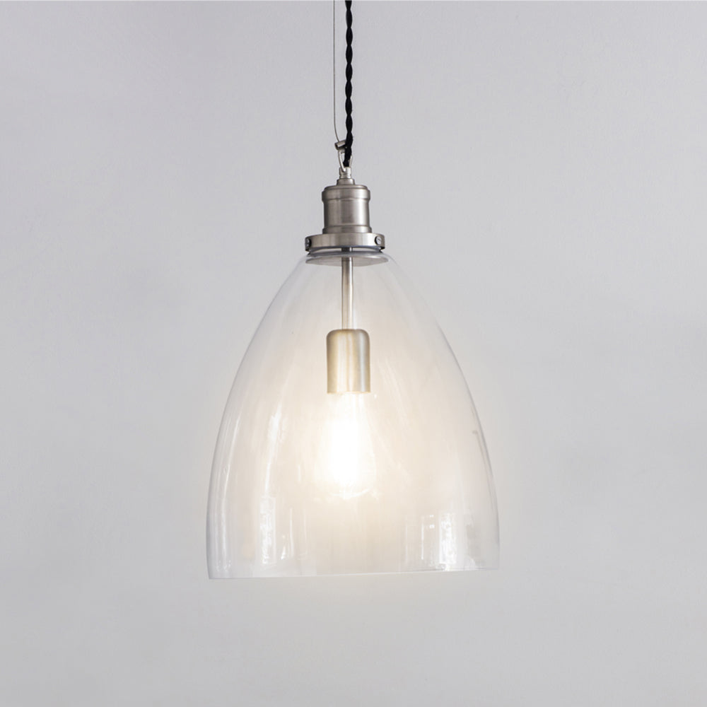 Garden Trading Hoxton Bullet Pendant Light in Satin Nickel