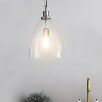 Garden Trading Hoxton Bullet Pendant Light in Satin Nickel