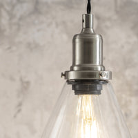 Garden Trading Hoxton Cone Pendant Light in Satin Nickel