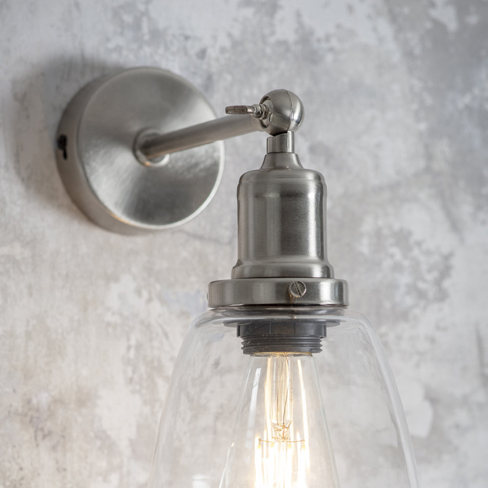 Garden Trading Hoxton Dome Wall Light in Satin Nickel