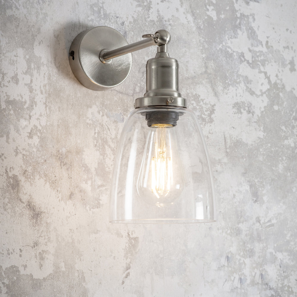 Garden Trading Hoxton Dome Wall Light in Satin Nickel