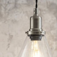 Garden Trading Trio of Hoxton Cone Pendant Light in Satin Nickel