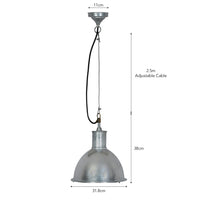 Garden Trading St Ives Bay Outdoor Pendant Light - Galvanised Steel