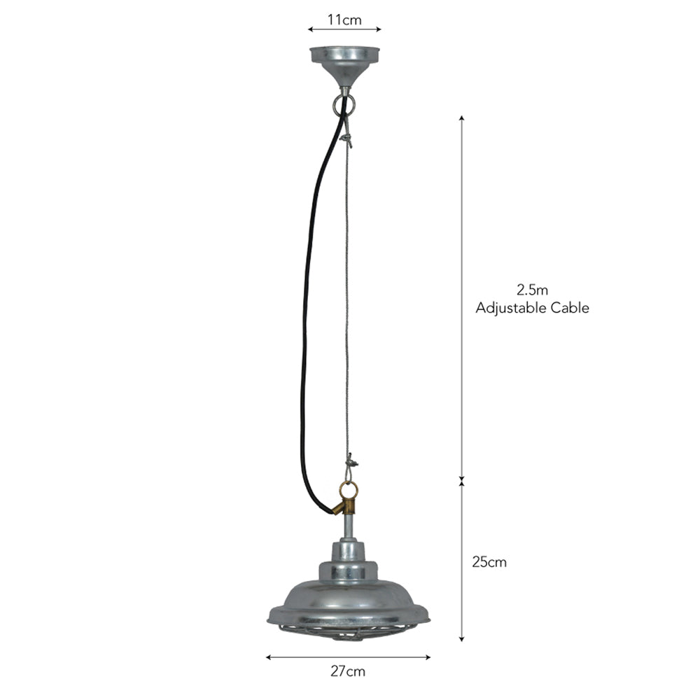 Garden Trading St Ives Outdoor Mariner Outdoor Pendant Light - Galvanised Steel