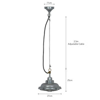 Garden Trading St Ives Outdoor Mariner Outdoor Pendant Light - Galvanised Steel