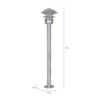 Garden Trading St Ives Outdoor Strand Post Lamp - Galvanised Steel