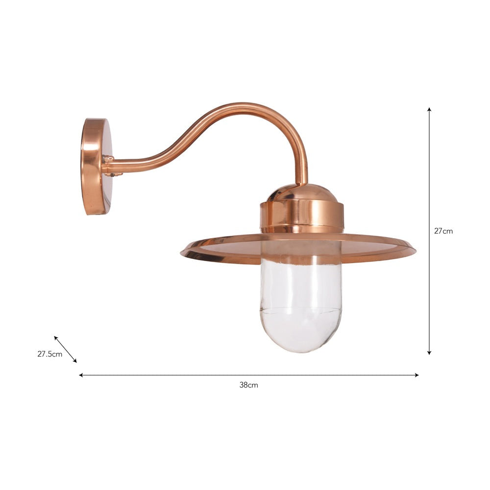 Garden Trading Howick Outdoor Wall Light in Raw Copper