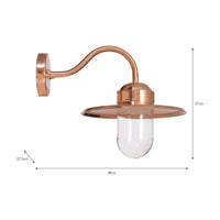 Garden Trading Howick Outdoor Wall Light in Raw Copper