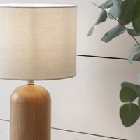 Garden Trading Kingsbury Table Lamp with Shade in White & Oak