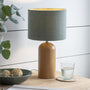 Garden Trading Kingsbury Table Lamp with Shade in Thistle Green Oak