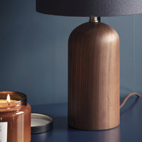 Garden Trading Kingsbury Table Lamp with Shade in Ink Walnut