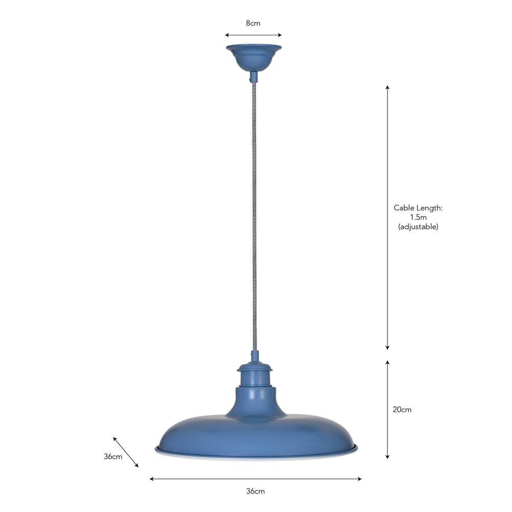 Garden Trading Toulon Pendant Light in Lulworth Blue