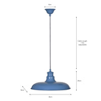 Garden Trading Toulon Pendant Light in Lulworth Blue