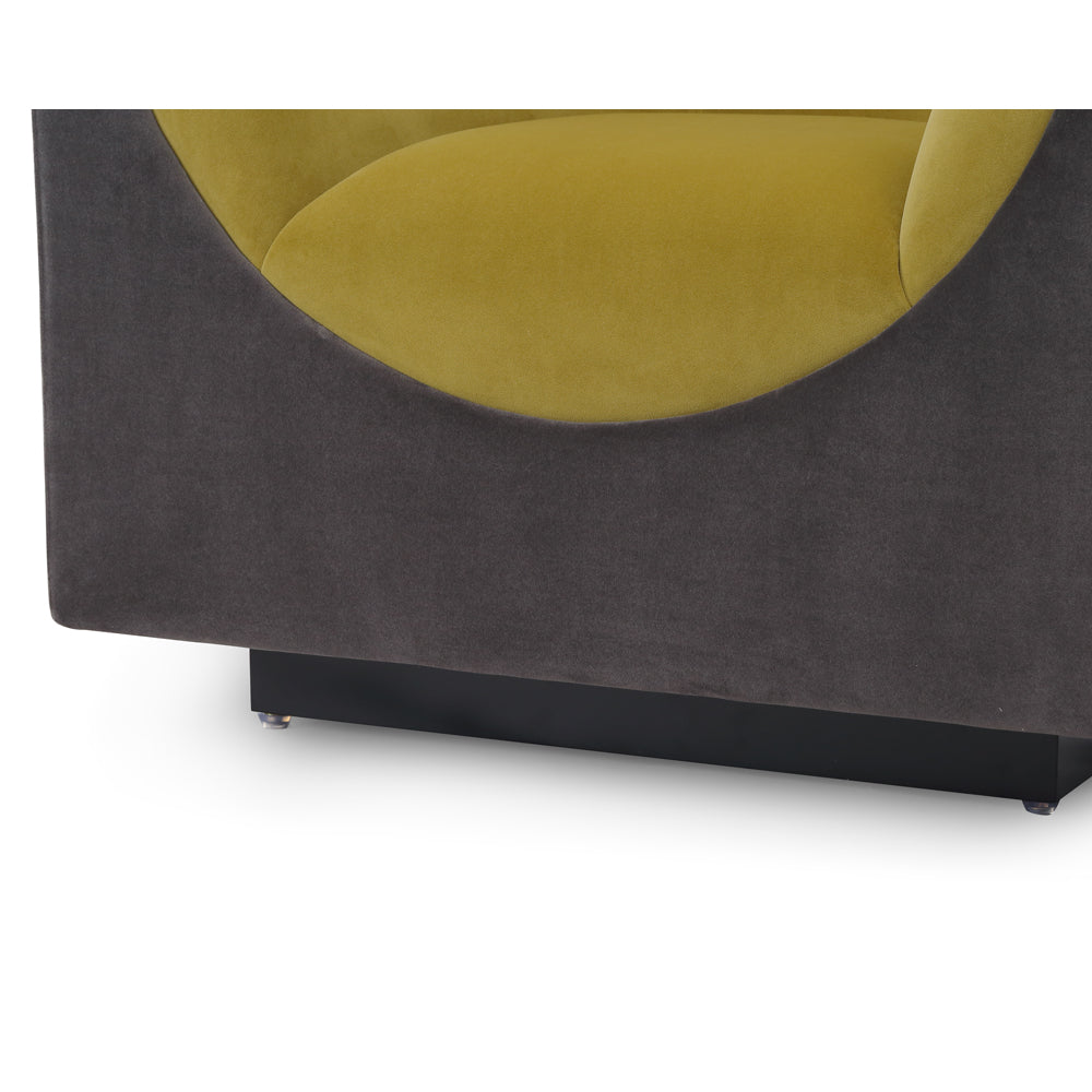 Liang & Eimil Era Occasional Chair Kaster Slate And Kaster Mustard Velvet