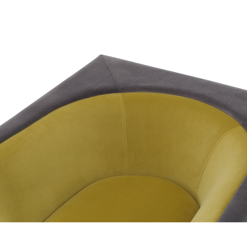 Liang & Eimil Era Occasional Chair Kaster Slate And Kaster Mustard Velvet