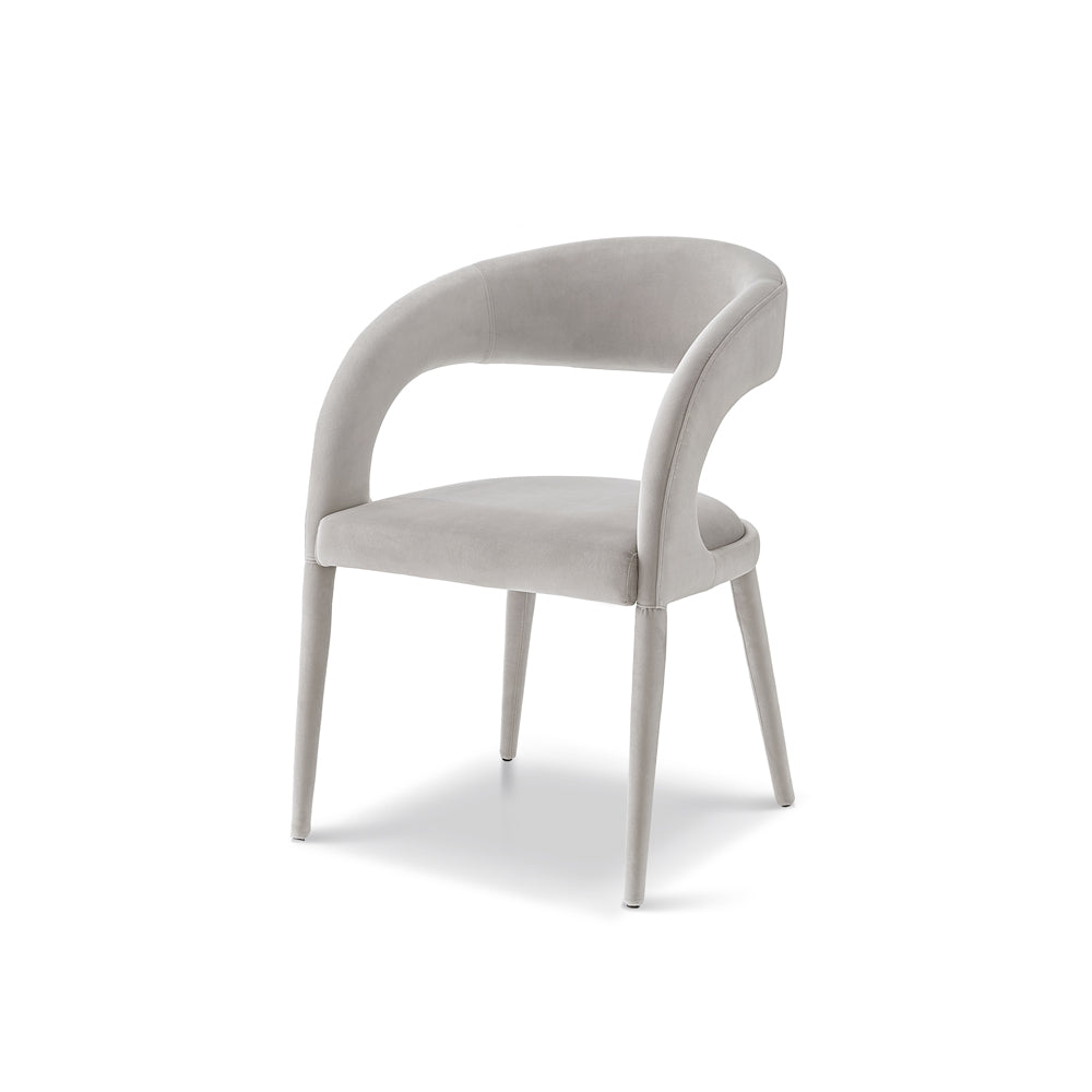 Liang & Eimil Salma Dining Chair Gainsborough Ash Grey Velvet