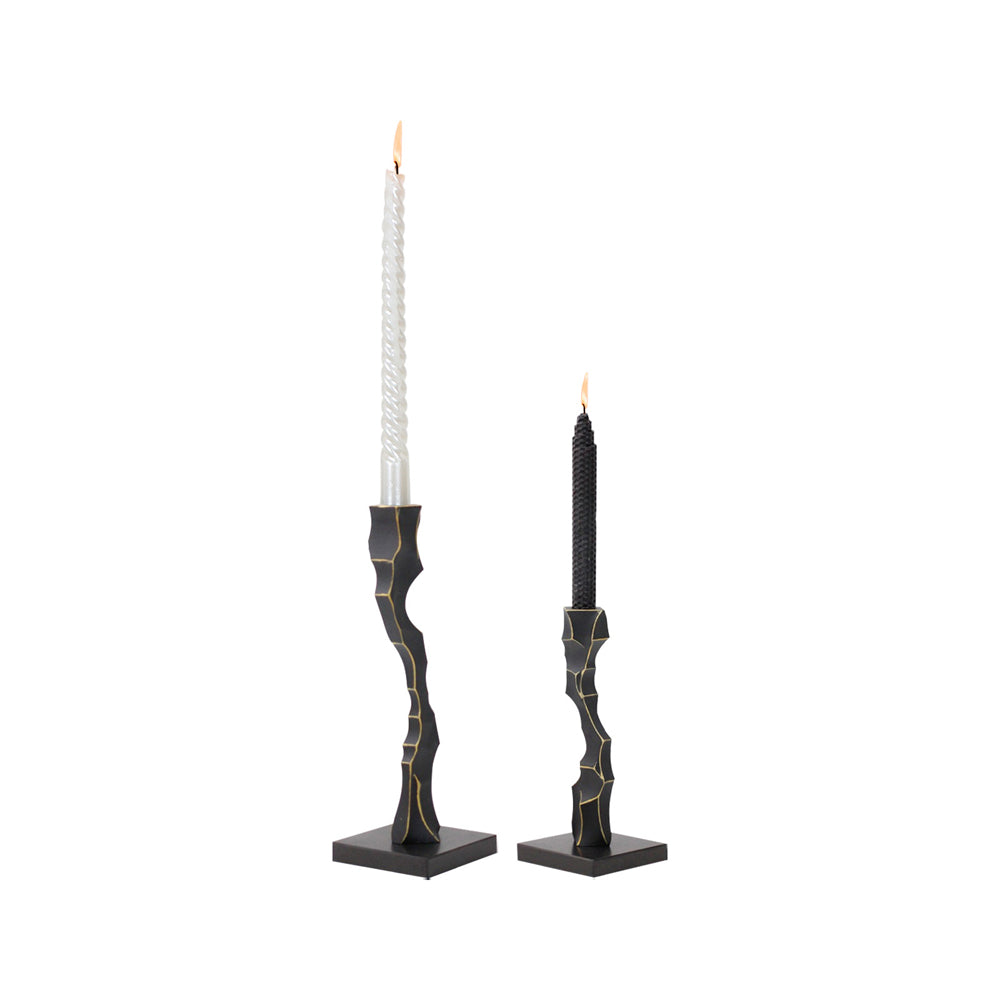 Liang & Eimil Storm Candlestick - Black Marble & Resin