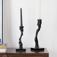 Liang & Eimil Storm Candlestick - Black Marble & Resin