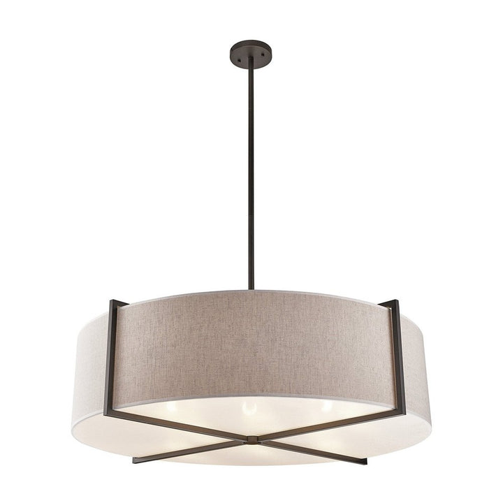 Sanderson Pendant Lamp Large - Beige Linen & Matt Black LiangAndEimil 2