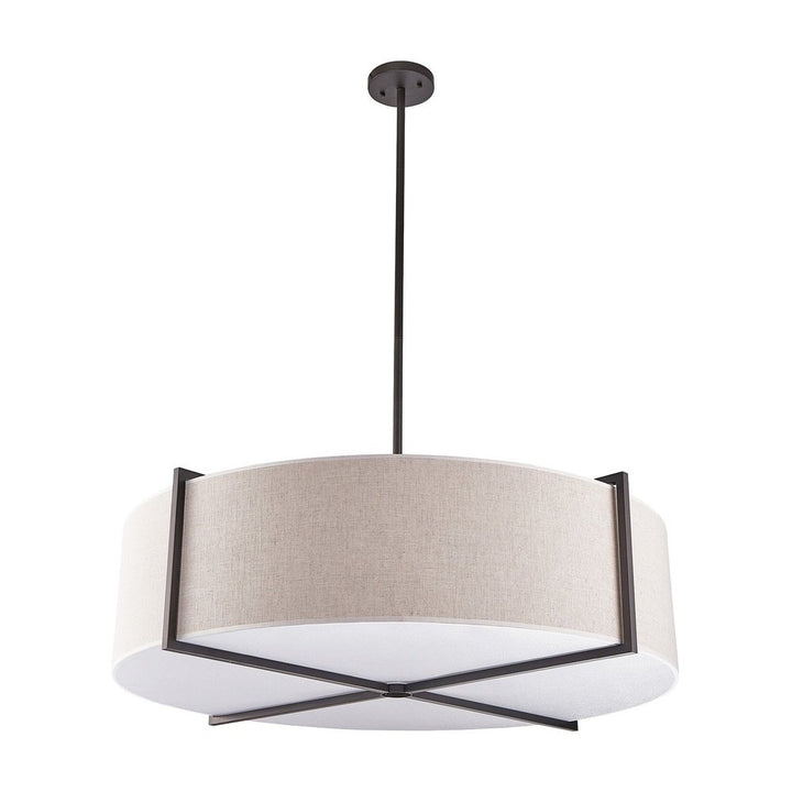Sanderson Pendant Lamp Large - Beige Linen & Matt Black LiangAndEimil 6