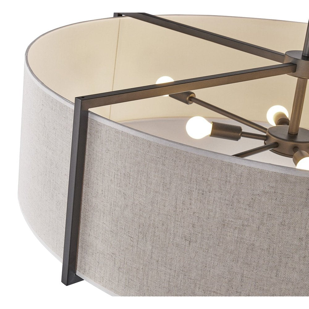 Sanderson Pendant Lamp Large - Beige Linen & Matt Black LiangAndEimil 4