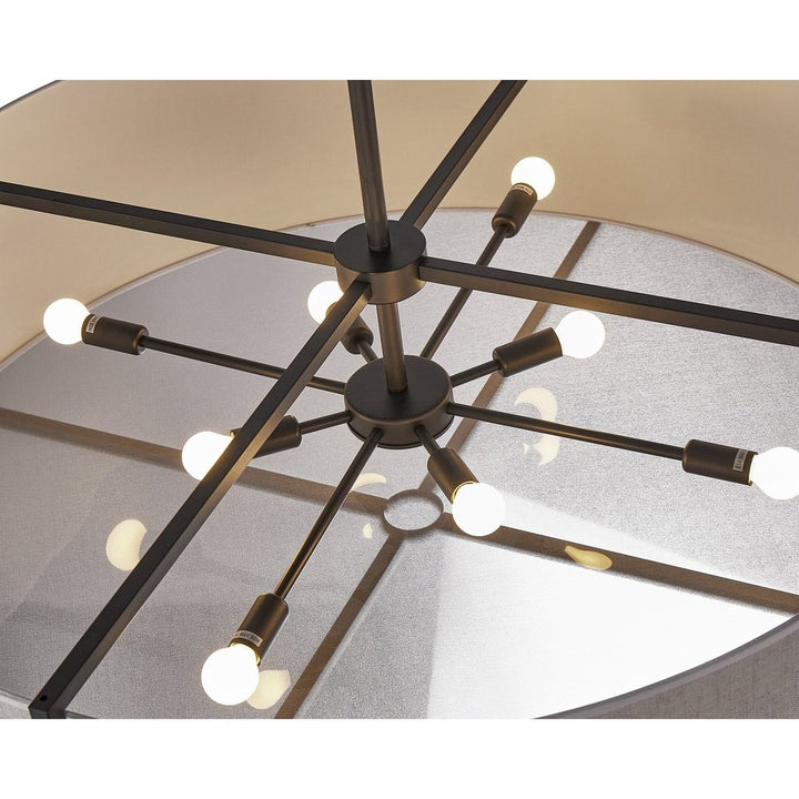 Sanderson Pendant Lamp Large - Beige Linen & Matt Black LiangAndEimil 3