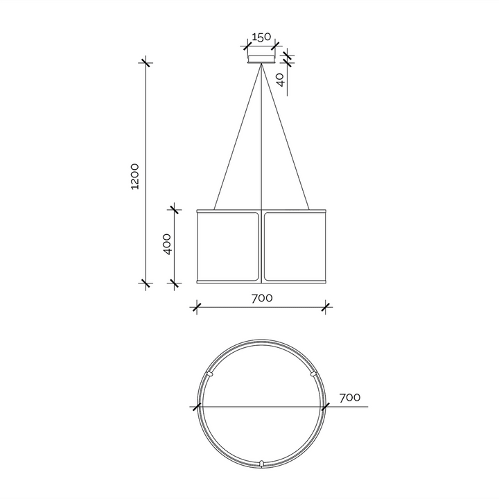 Baltimore Pendant Lamp - Matt Black & White Linen LiangAndEimil 5