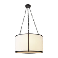 Liang & Eimil Baltimore Pendant Lamp - Matt Black & White Linen