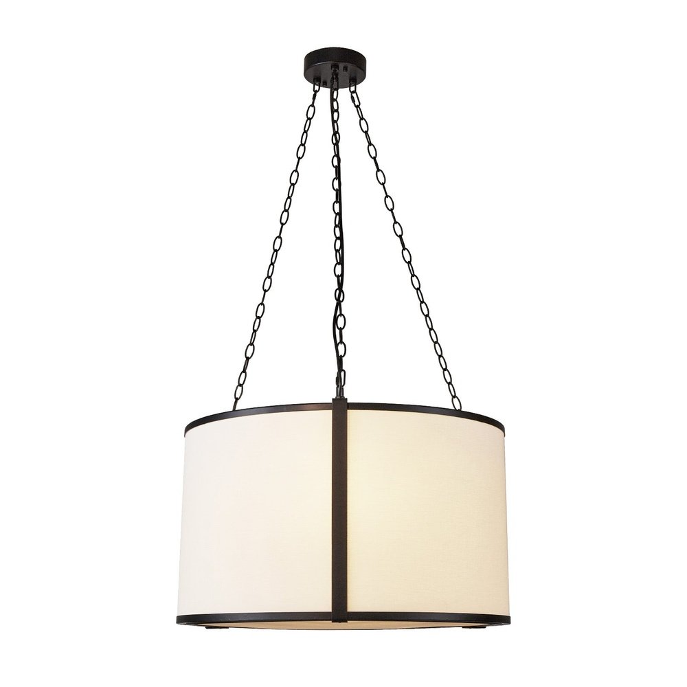 Liang & Eimil Baltimore Pendant Lamp - Matt Black & White Linen