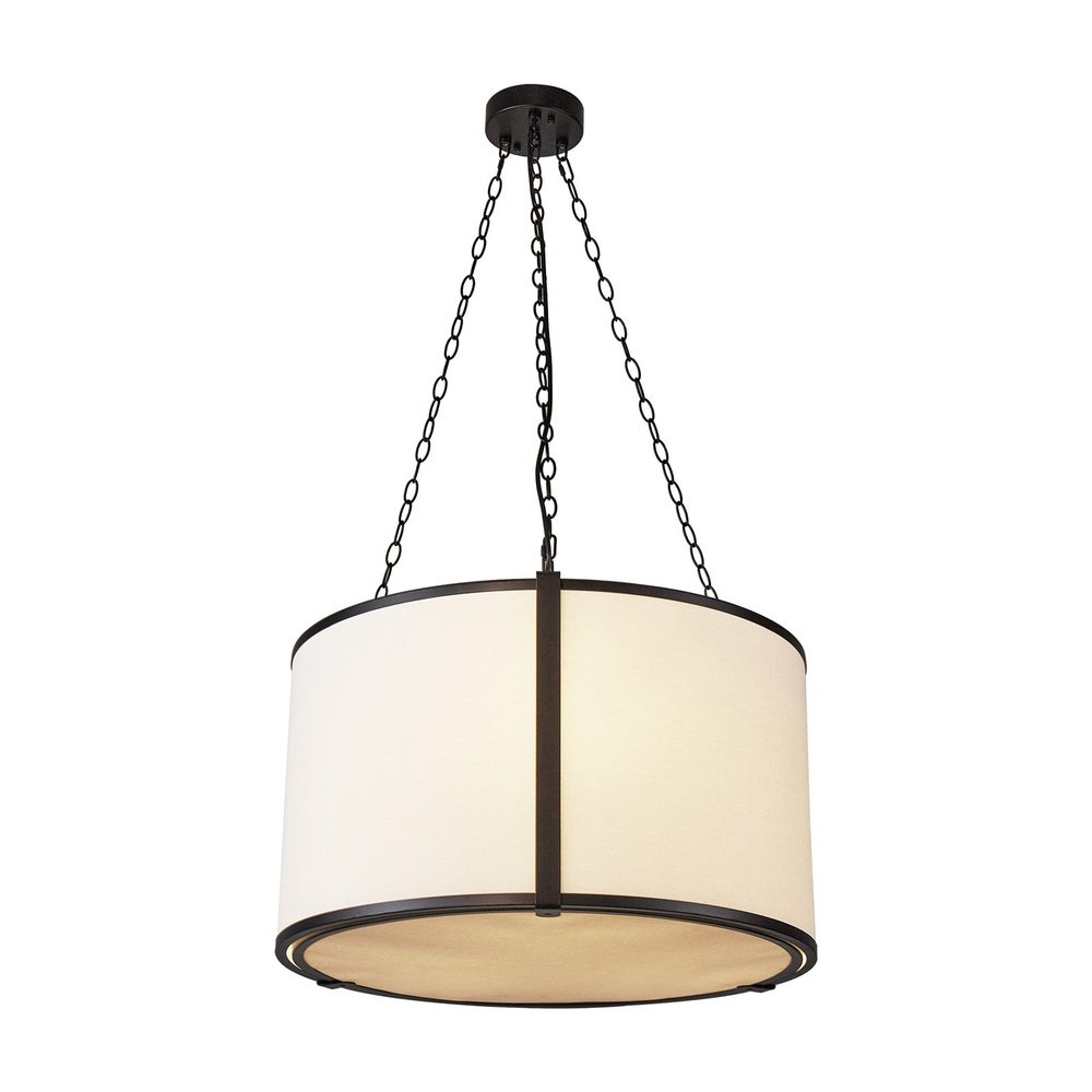 Baltimore Pendant Lamp - Matt Black & White Linen LiangAndEimil 1