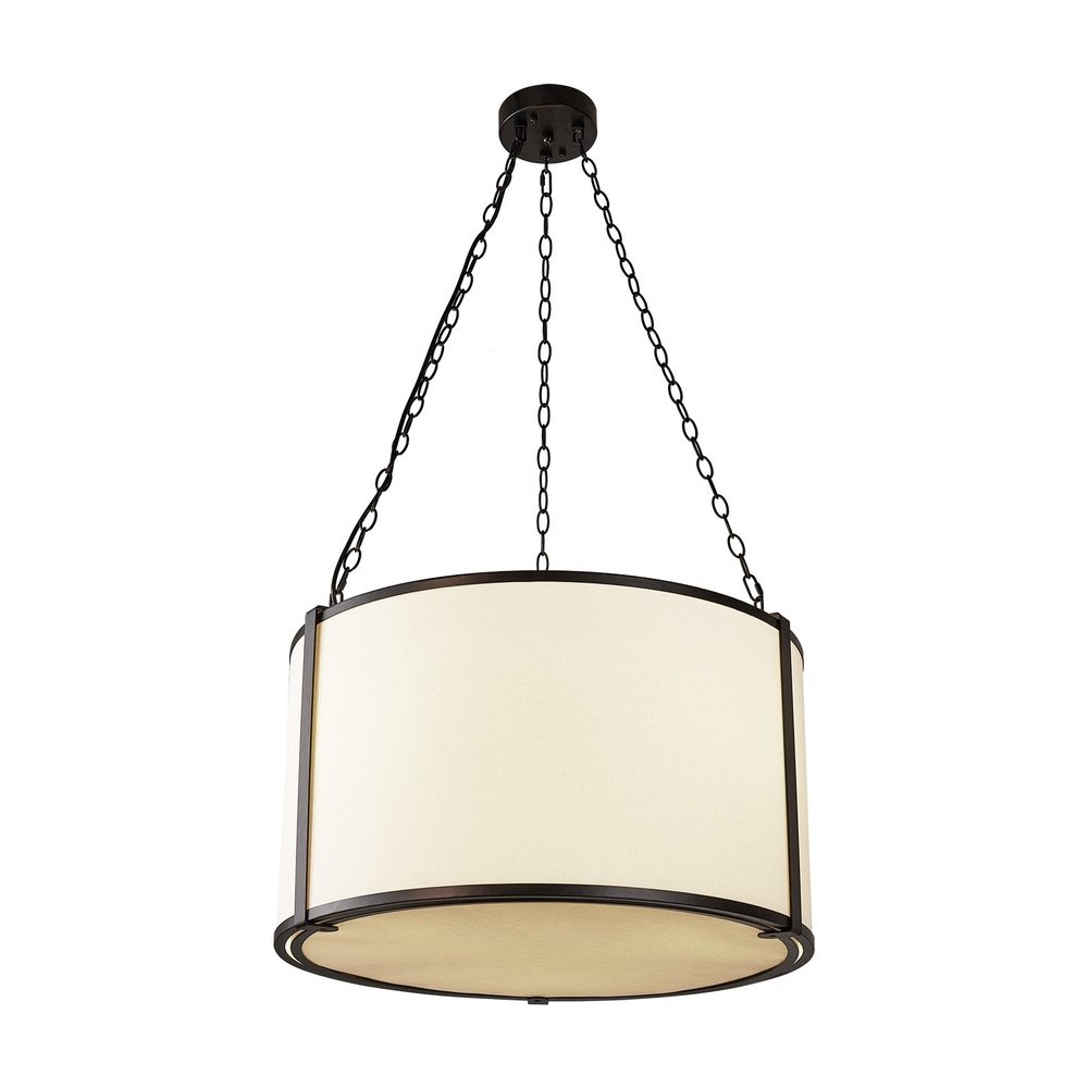 Baltimore Pendant Lamp - Matt Black & White Linen LiangAndEimil 2
