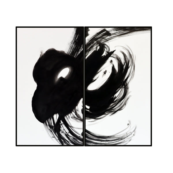  LiangAndEimil-Liang & Eimil Abstract Composition V Oil on Canvas Painting-Monochrome 81 