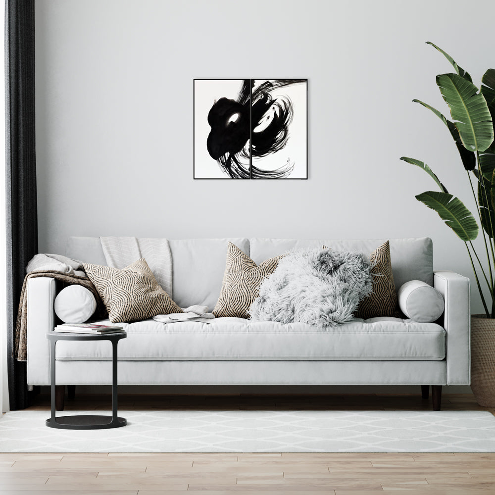  LiangAndEimil-Liang & Eimil Abstract Composition V Oil on Canvas Painting-Monochrome 917 
