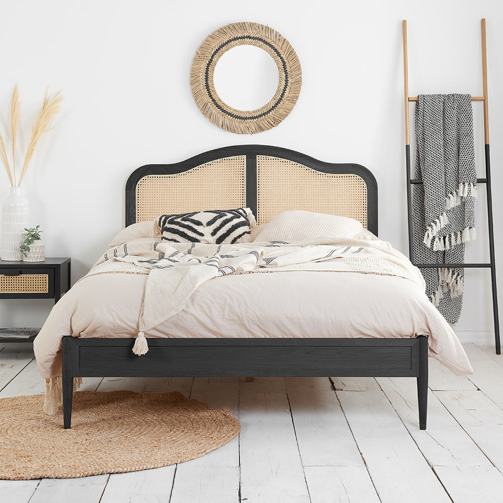 Olivia's Lincoln Rattan Bed in Black